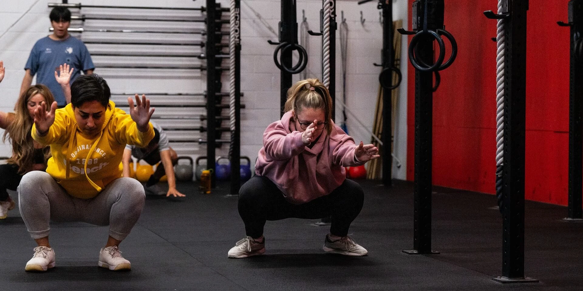 People doing squats