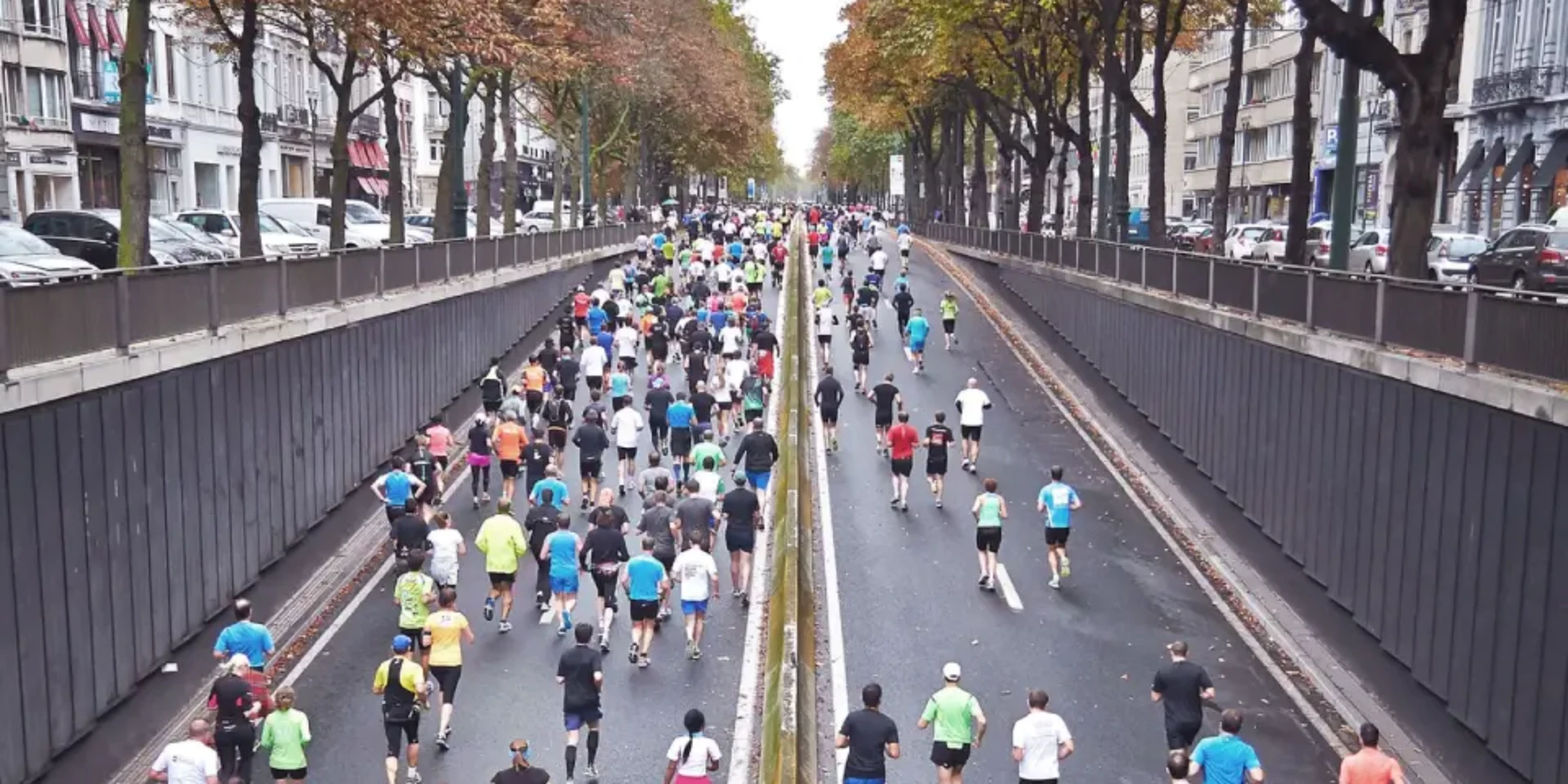 People running in the street